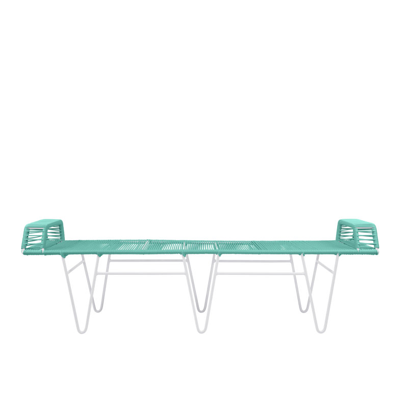 Banc d'intérieur / extérieur fait à la main Pelerin, Turquoise, Blanc