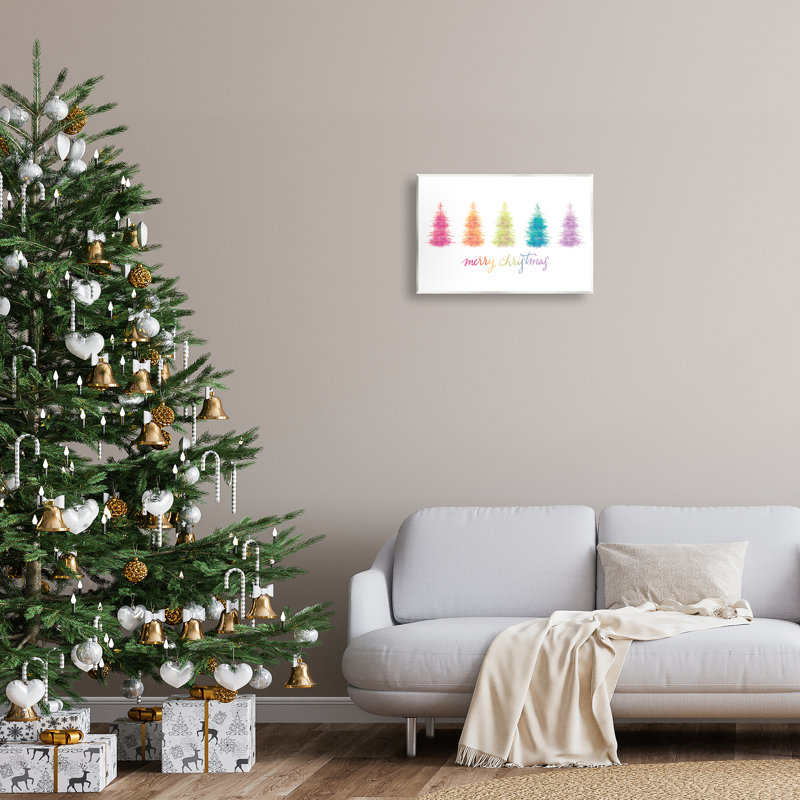«Rainbow Christmas Trees» par House Fenway, H 13 po x l 19 po