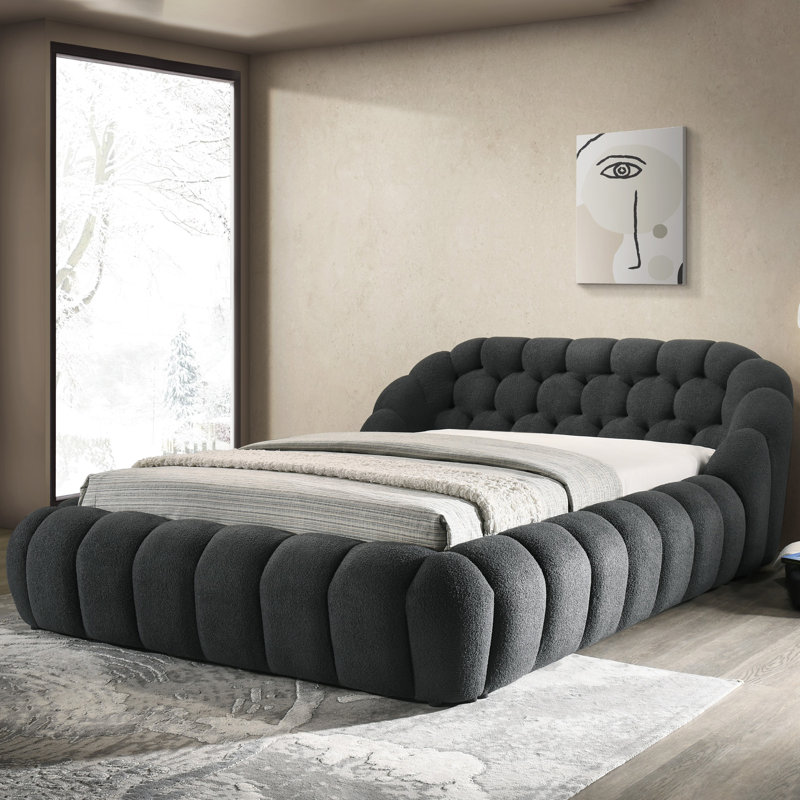 Lit plateforme Gahanna, Noir, Grand