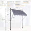 Auvent de patio 118 po x 47 po - Auvent avec poteaux réglables et support de fixation pour parasol de porte de fenêtre en métal inclus