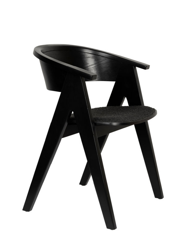 Dining Chairs Solid Wood Arm Chair, Black