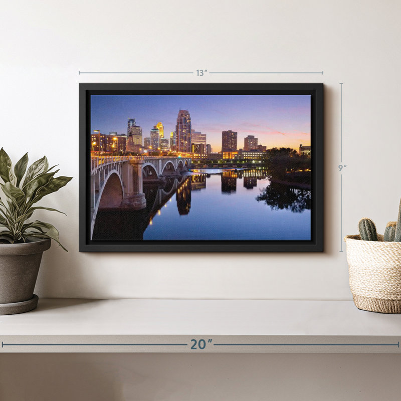 Impression sur toile Cityscape Of Minneapolis, H 9 po x l 13 po