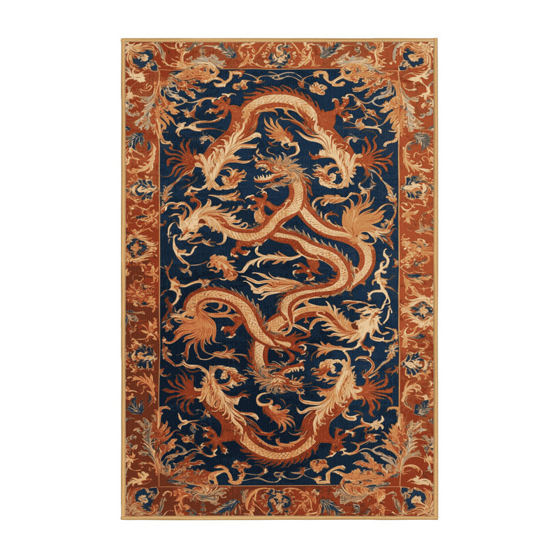 Tapis brun français lavable à la machine, Rectangle 5 pi x 7 pi