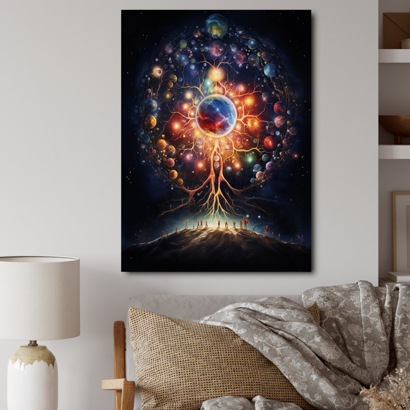 Magie Aura of Atomic Tree, impression botanique abstraite sur toile, H 40 po x l 30 po x P 1,5 po, Toile tendue