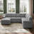 Abramson U-Shaped Corduroy Sectional Pull-Out Sofa Bed with Storage Ottoman-122510070