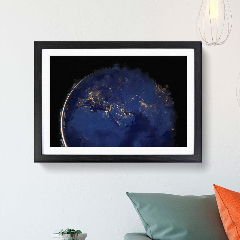 Earth View - Picture Frame Graphic Art Print, Black Framed, 62cm H x 87cm W x 2cm D