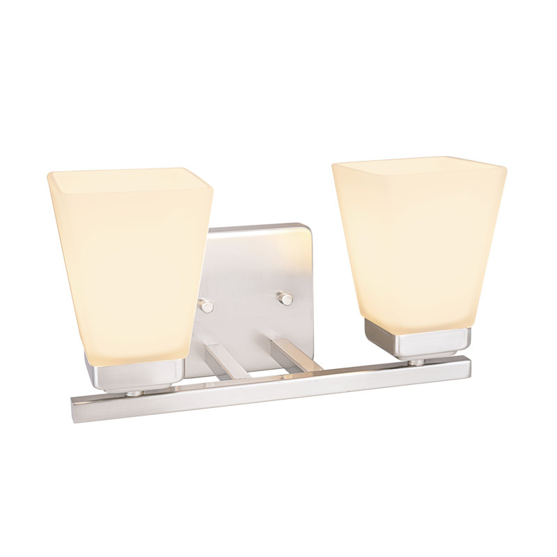Éclairage pour salle de bain 2 lumières en nickel satiné