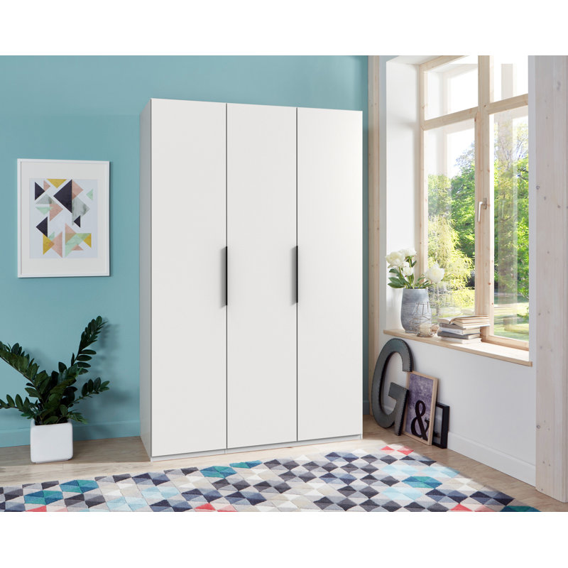 Guardino 3 Door Wardrobe, White, 216cm H x 150cm W x 58cm D