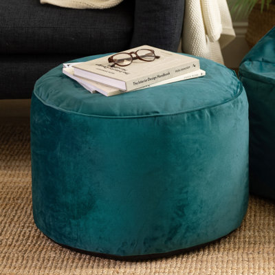 Milano 55Cm Wide Velvet Round Pouffe Ottoman