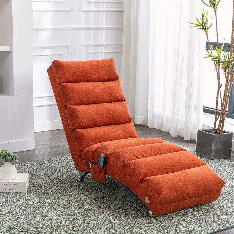 Chaise longue rembourrée, Orange