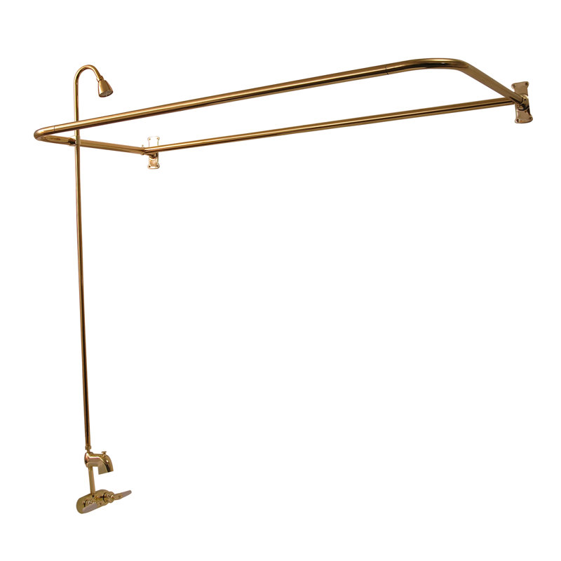 60'' x 30'' Freestanding Soaking Cast Iron Bathtub with Faucet, Polished Brass
