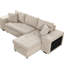 Canapé modulaire moderne en L à 3 places avec canapé-lit et chaise de rangement, 2 tabourets de couleur crème pour le salon, canapé-lit de 104,5 po, méridienne-1393633258
