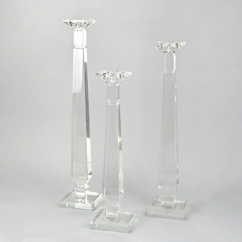 Crystal Candlestick, 23" H x 4" W x 4" D