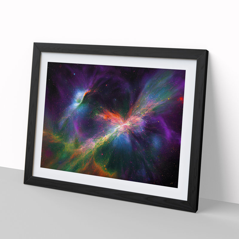 XH1022-6589X Cosmos Vol.3 - Single Picture Frame Painting, Black, 46cm H x 64cm W x 2cm D