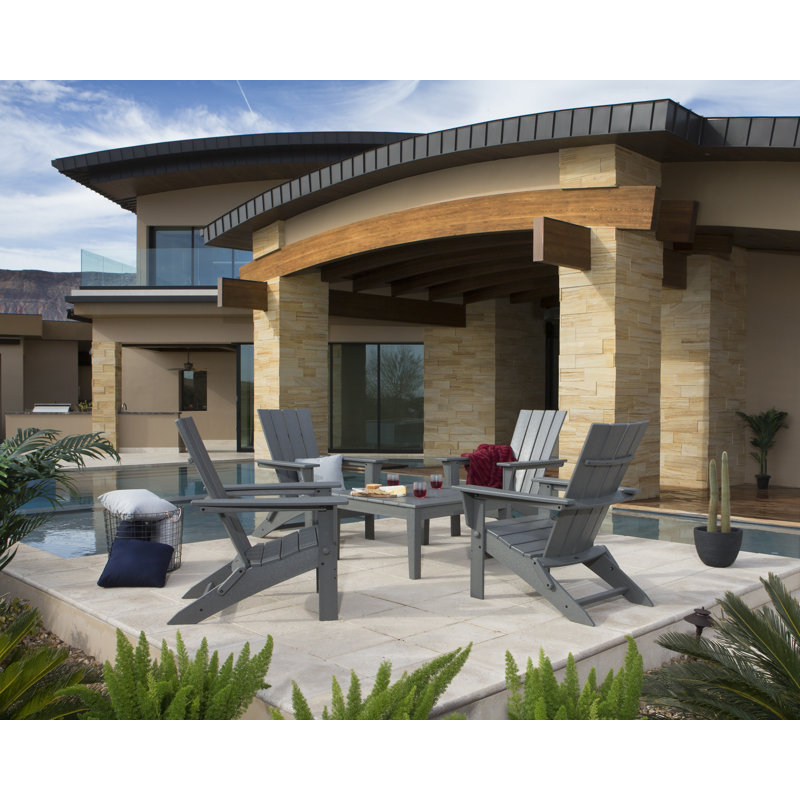 POLYWOOD Quattro Folding Adirondack, Sunset Red