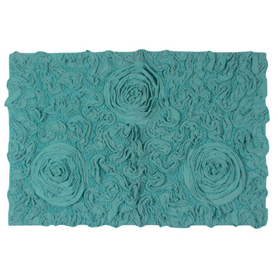 Schoenberger Floral Design Cotton Bath Rug