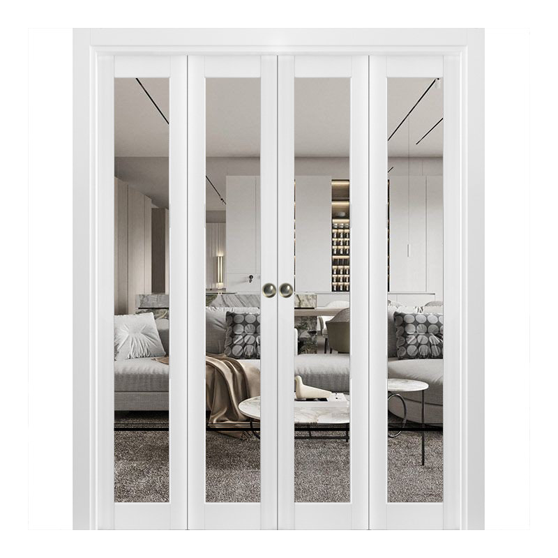 Porte pliante en bois manufacturé 2666, 72 po x 80 po