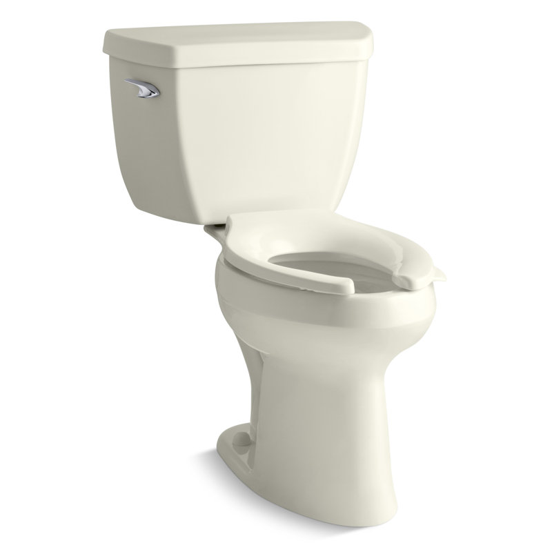 Highline Two-Piece Elongated 1.6 GPF Toilet with Pressure Lite Flush and Left-Hand Trip Lever, Biscuit, Left-Hand