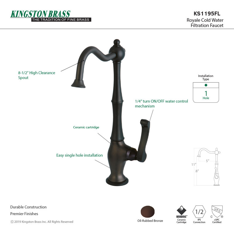 Royale Single Handle Kitchen Faucet, Oil Rubbed Bronze