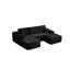 Canapé modulaire noir spacieux et spacieux, aucun assemblage requis, tissu moelleux pour la maison