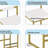 Upholstered Velvet Bar Stools Modern Dining Stools (Gold & Creamy White, Set of 2)-699154629-699154630