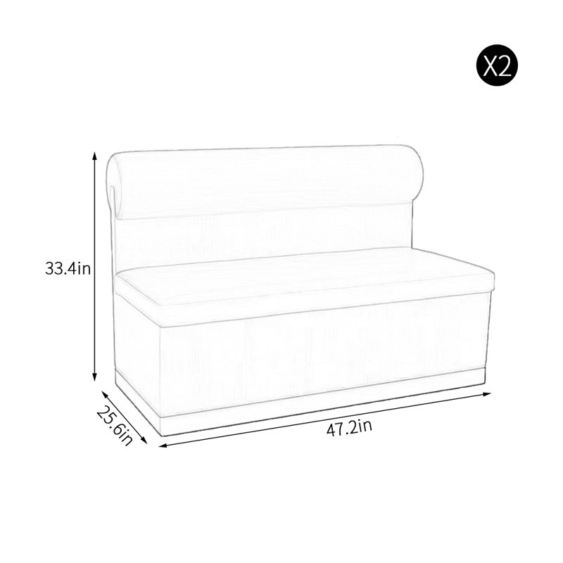 Banc rembourré en similicuir élégant, Orange