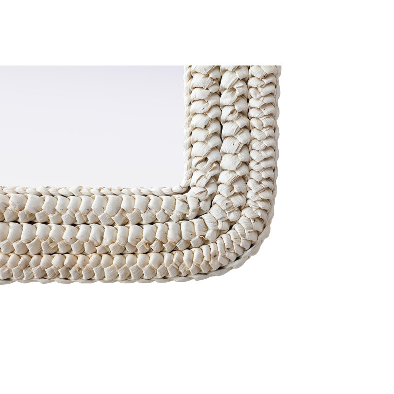Arch Cornhusk Mirror in Linen White, 36" x 27"