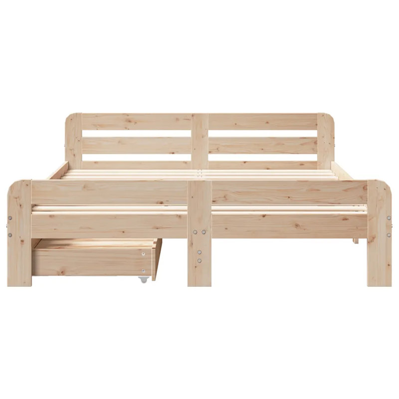 Annliese Solid Wood Bed, Highgloss Sand Grey, Kingsize (5')