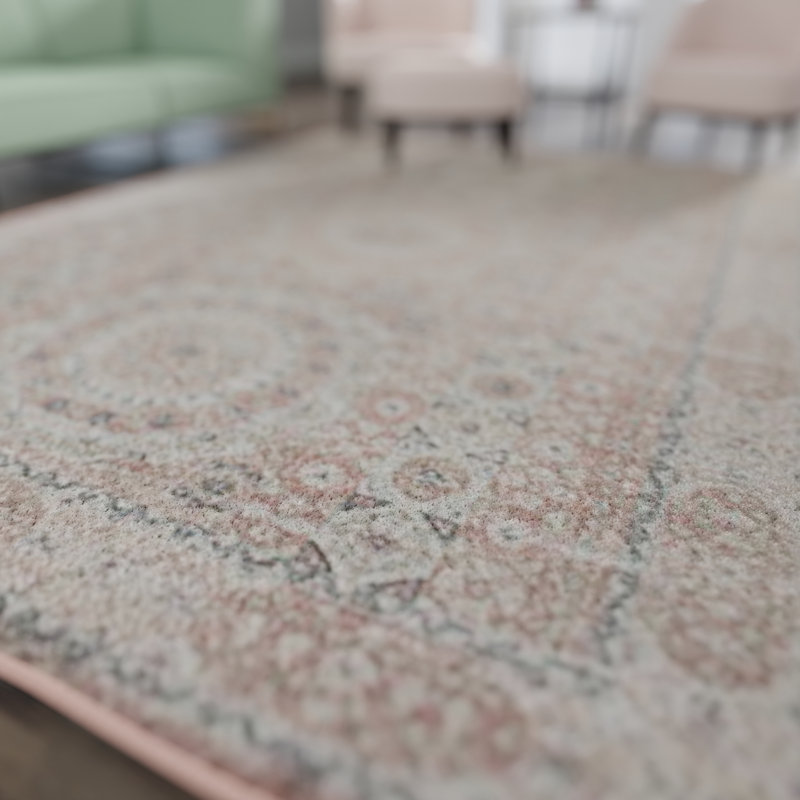 Tapis rétro limonade rose Hailey, Rectangle 9 pi x 12 pi