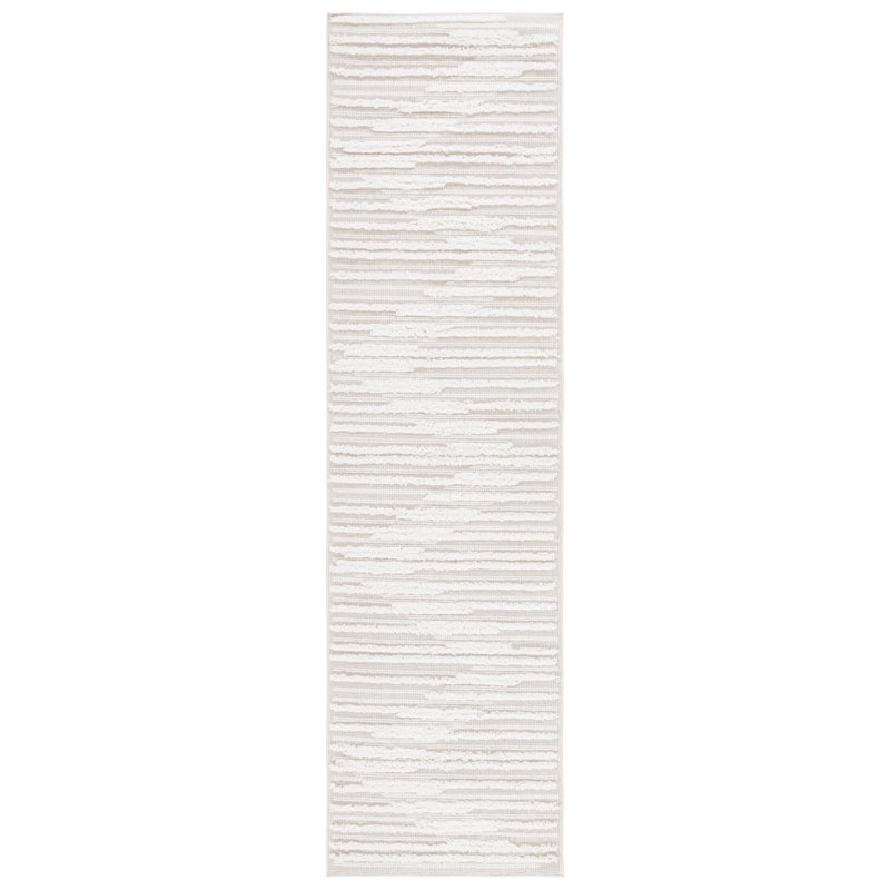 Anabeth Striped Polyester High-Low Pile Area Rug, Runner 2'2" x 8'