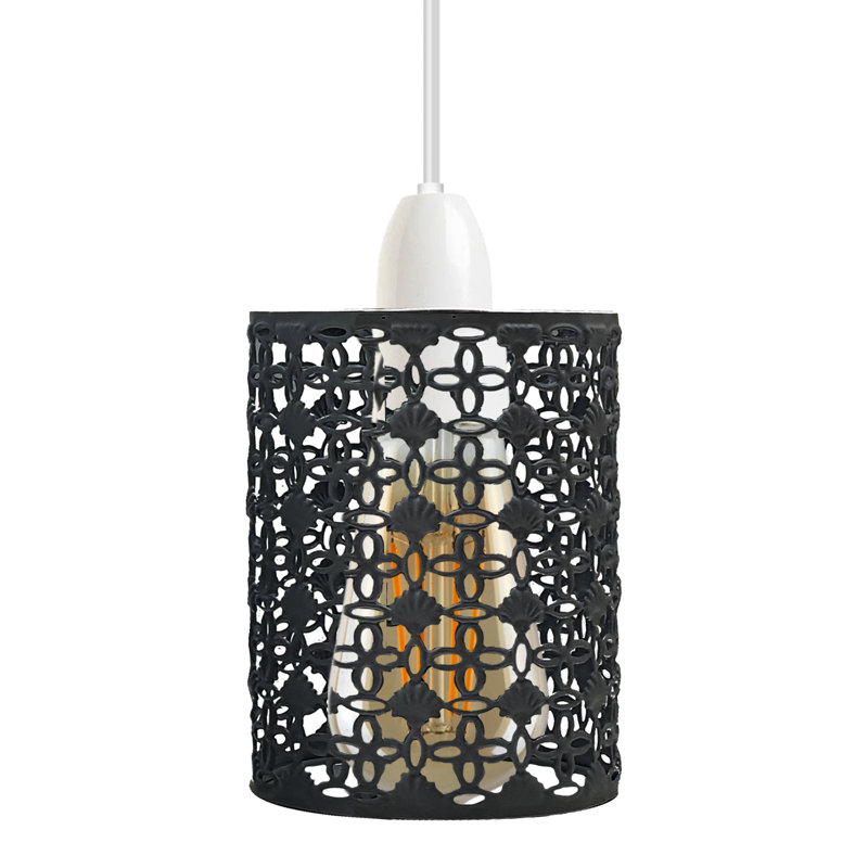14cm H Metal Drum Lamp Shade ( Uno ), Black