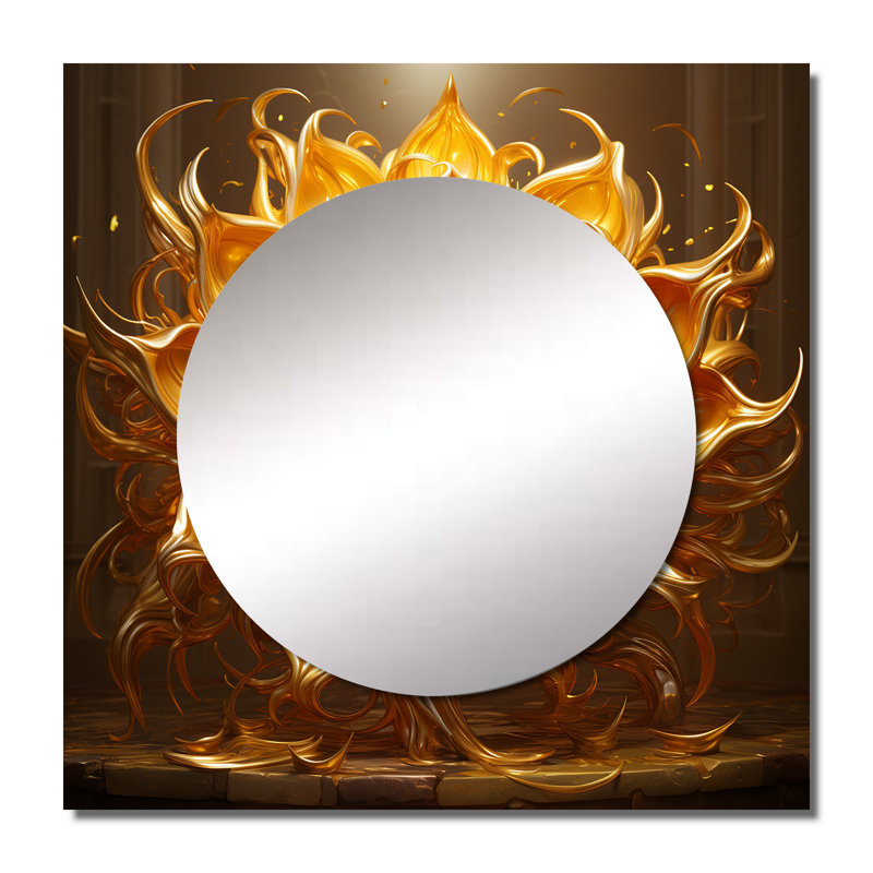 Murula - Grand miroir mural carré tournesol pour chambre à coucher, 29 po x 29 po
