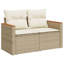 Ensemble de canapé de jardin en polyester rotin beige, acier thermolaqué Vidaxl