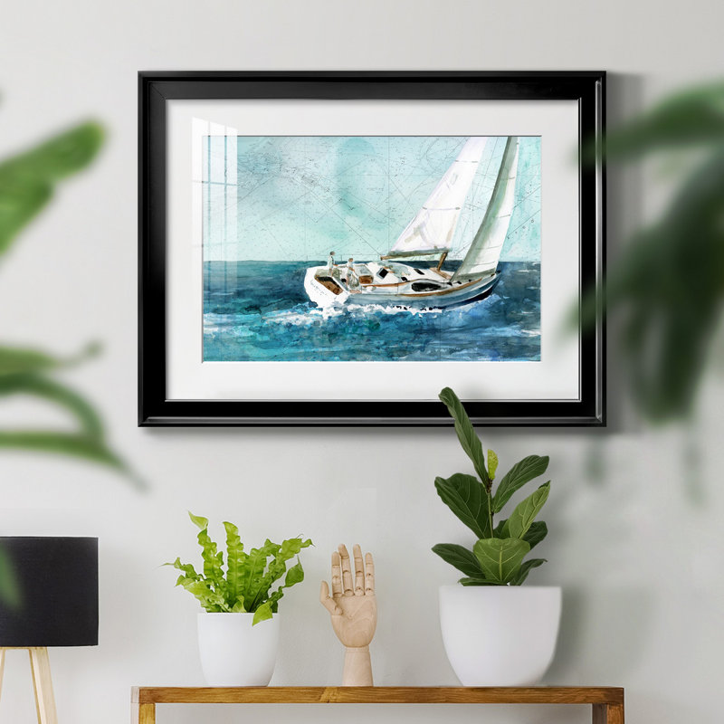 Voile côtière - peinture encadrée, H 26,5 po x l 36,5 po x P 1,5 po, Noir