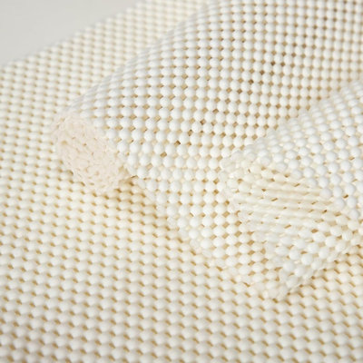 Non-Adhesive Drawer and Shelf Liner for Cupboard, Bathroom Drawers, Breathable, Thick Strong Grip Mat,Cream White,12"W x 180"L