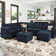 Chanaye 9-Piece Velvet Convertible Modular Sofa Sectional Livingroom Sofa Set, 8 Storage Ottomans with 7 Backrest