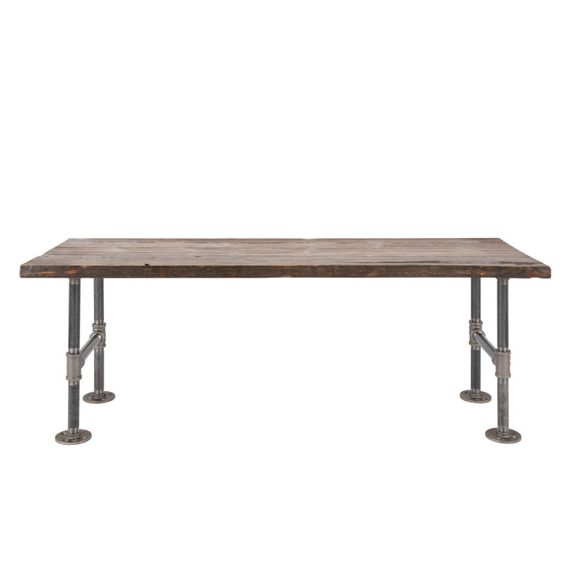 Wood Accent Bench Live Edge With Industrial Steel Pipe Legs, Brown