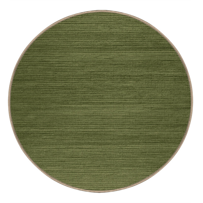 Machine Washable Solid Brown Area Rug, Round 3'