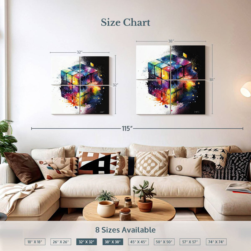 Senne Rubik, 32" H x 32" W