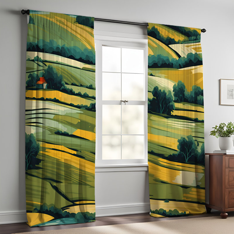 Paire de rideaux semi-transparents en polyester Dragomirka, L 40 po x L 52 po