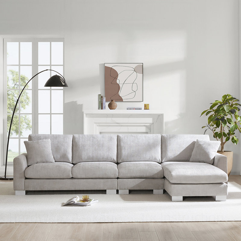 Khaliliah 119'' Upholstered Sofa, Light Gray