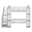 Lit superposé en métal en forme de château avec garde-robe, rangement multiple, escalier et garde-corps double-1183257110