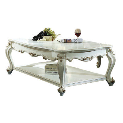 Table basse antique avec tablette inférieure