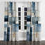 «Blue Grey Line Line Abstract Geometrics I» - Rideau à œillets moderne - Velours obscurcissant - 1 panneau-1067206162-1066512003