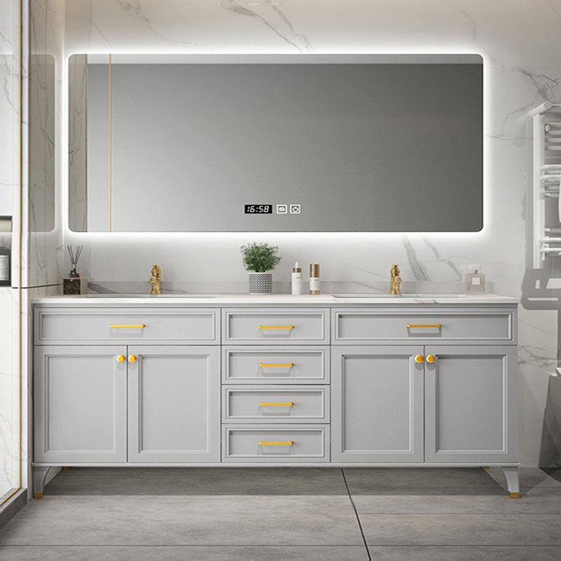 Meuble-lavabo Nordic, H 32,7 po x l 74,8 po x P 21,7 po, Gris clair