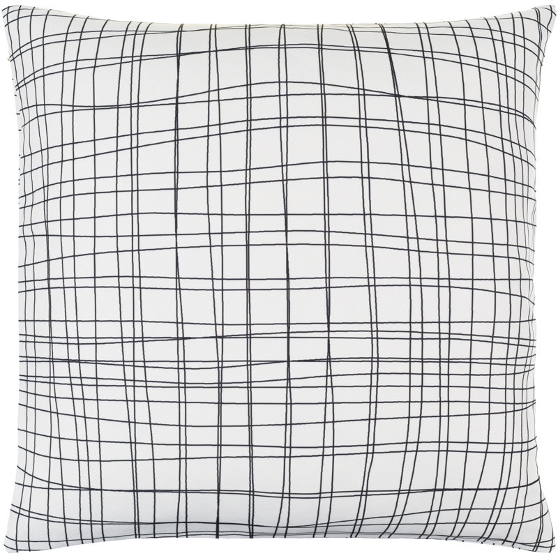 Fuselier Accent Throw Pillow Cover, 20"H x 20"W, Polyester/Polyfill, White/Black