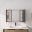 Armoire à pharmacie moderne avec rangement, miroir en bois 41,3 po pour salle de bain