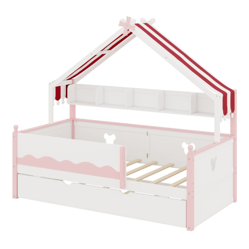 Daybed, Lit simple, White+Pink