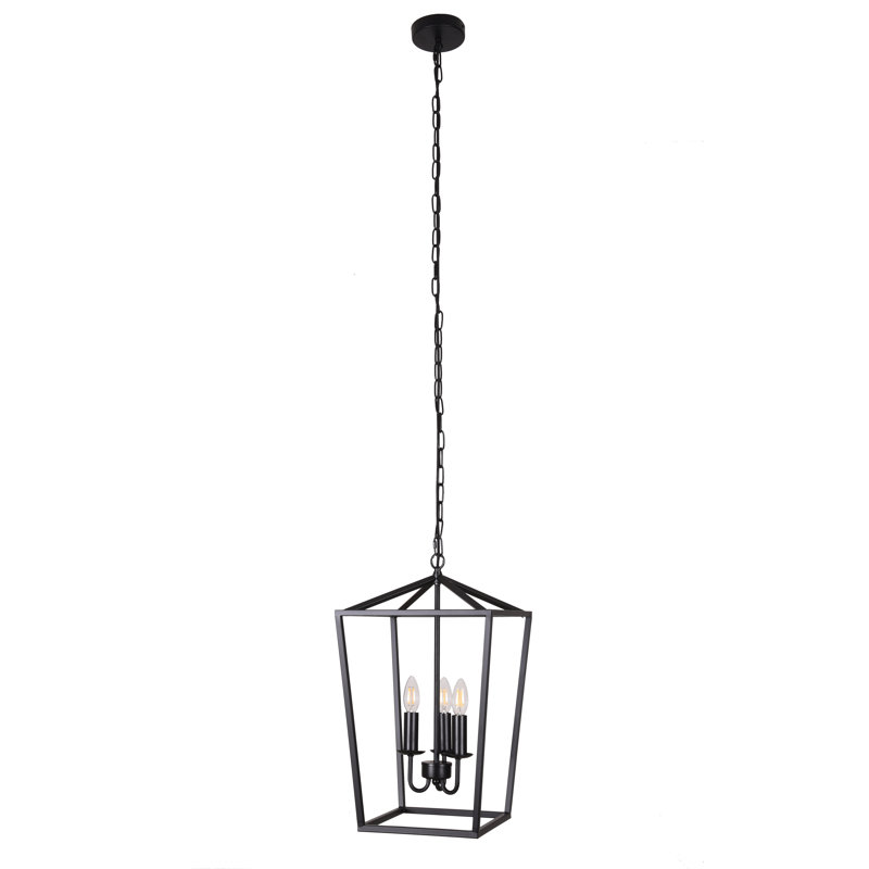Luminaire lanterne suspendu carré 3 lumières Carlyle
