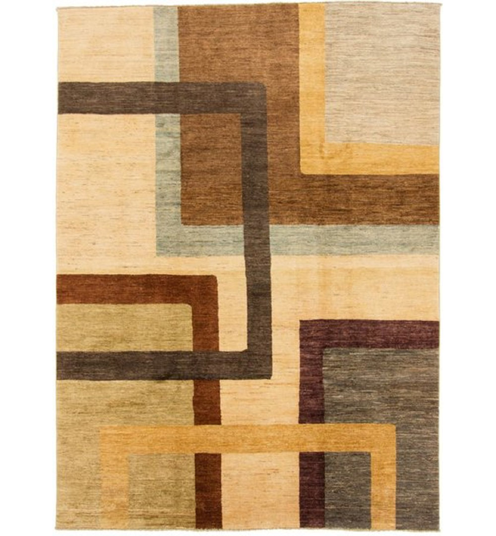 Geometric Wool Hand Woven 197cm X 268cm Area Rug